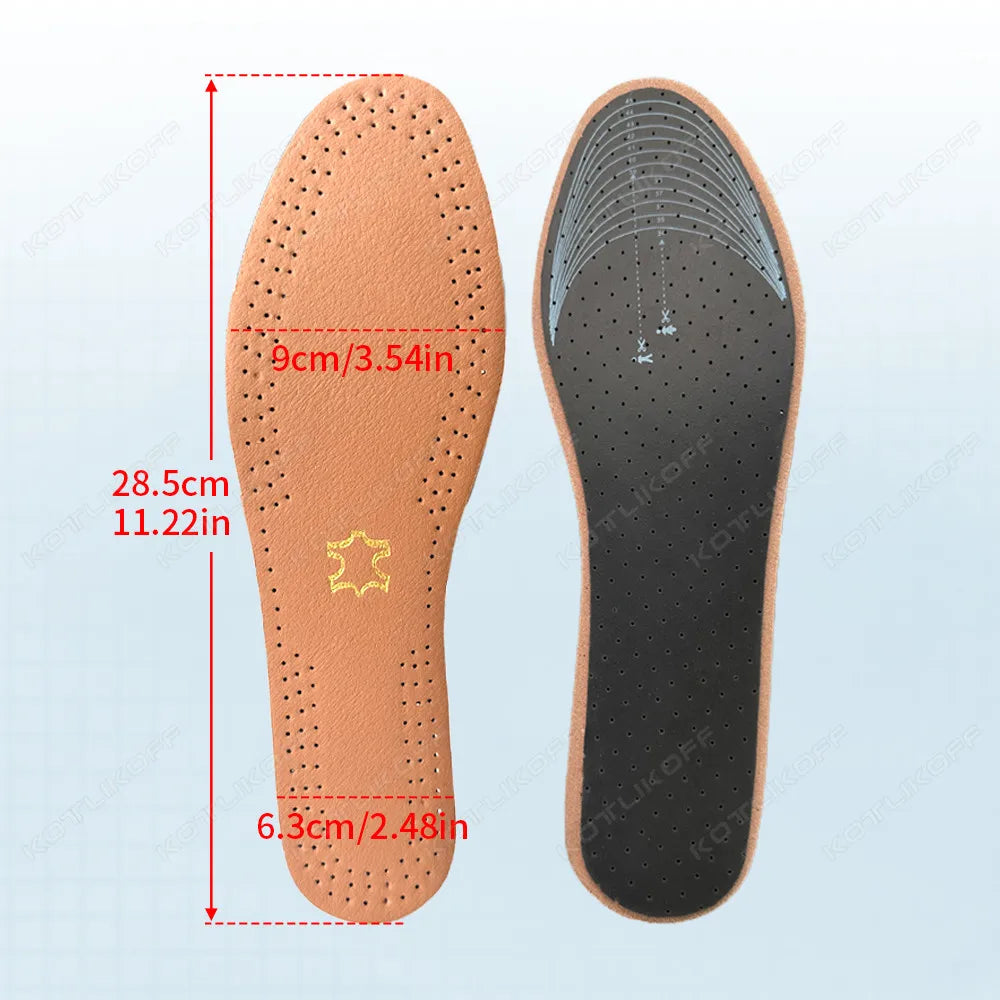 Ultra Thin Leather Latex Insoles Deodorizing Breathable Sports Insoles For Leisure Business Shoes Sole Shock Absorbing Inserts