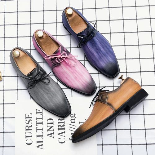 Trendy and Fashionable Derby Shoes Round Toe Lace up Business Office Dress Shoes Wedding Banquet Shoes Size 38-48 Men Shoes