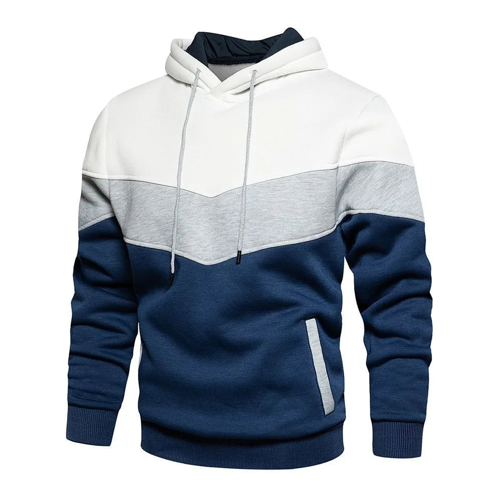 Fall/Winter Men's Fashionable Long-Sleeve Sports Hoodie with Zipper - Slim Fit Active Wear