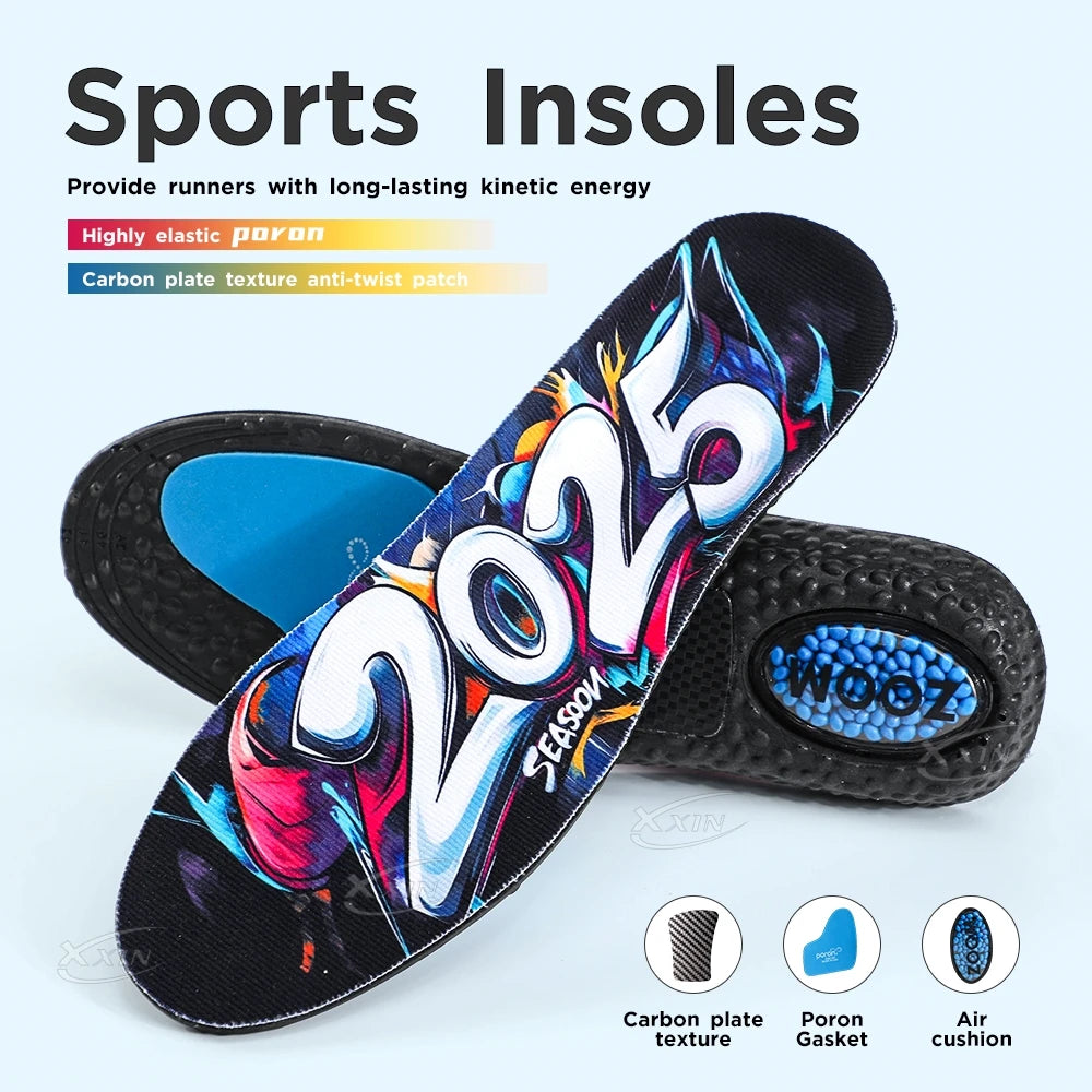 【Xxin】Air Cushion Sport Insoles Shock Absorption Carbon Fiber Insole Running Shoes Pad Size 36-46