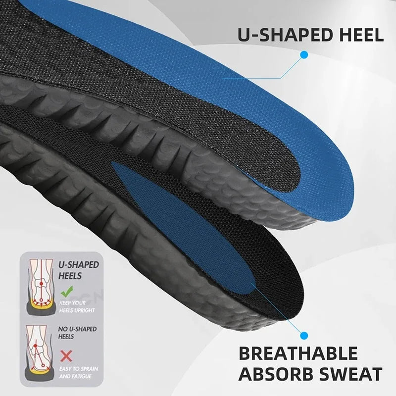 Upgraded Sports Shock Absorption Insoles High Elastic Running Sneaker Pads Rebound Deodorant Comfortable Feet Cushion