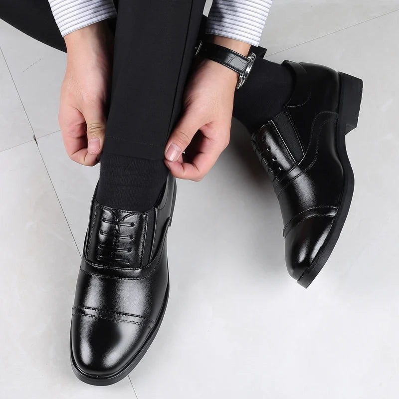 High Quality Formal Business Men Dress Shoes Breathable Leather Men Casual Shoes Italian Luxury Brand Non-slip Men Driving Shoes