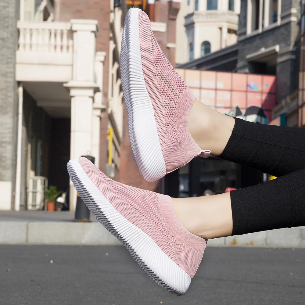 Knitting Sock Sneakers Flat Casual Breathable Sneakers Flats Shoes