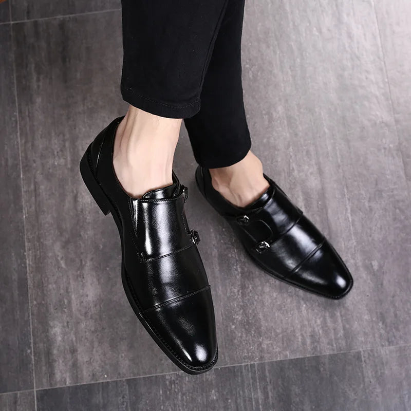 New Designer British Retro Fashion Monk Strap Oxford Shoes Moccasins Wedding Prom Homecoming Party Footwear Zapatos Hombre