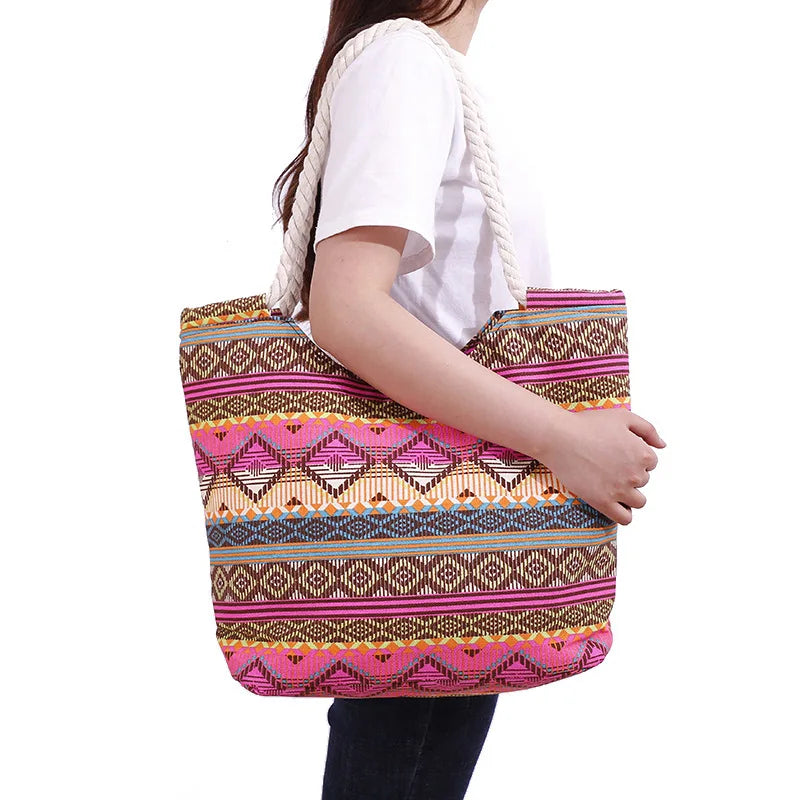 Casual Summer Beach Women Bag, Hot Sale High Quality Canvas Handbags, Fashion Shoulder Lunch Bag
