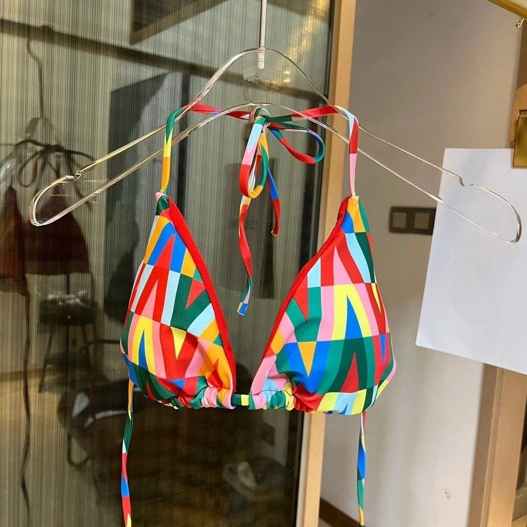 Luxury Brand Design 2025 Summer Swim Bikini Print Swimsuit 2 Piece Set For Women Sexy Swimwear Tankini Ladies Beach Wear Clothes