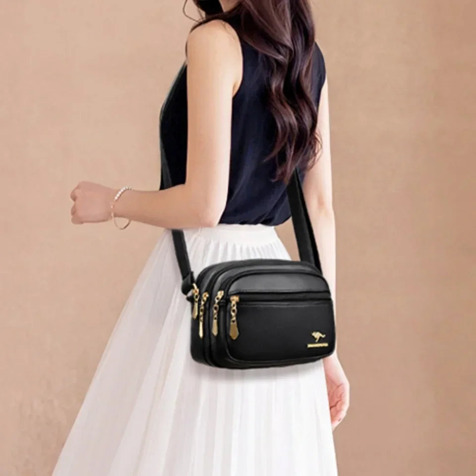 High Quality Soft Leather Purse Fashion Women Shoulder Messenger Bag Multi-pocket Wear-resistant Bag Luxury Ladies Handbag Sac