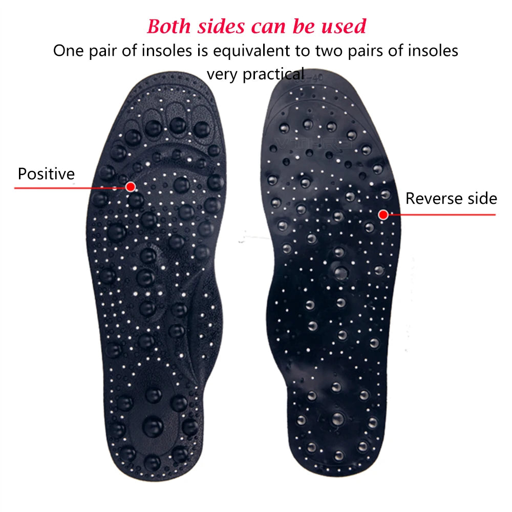 1 Pair Magnetic Therapy Insoles Enhanced Upgrade 68 Magnets Advanced Foot Acupressure Shoes Pads Massage Slimming Insoles Unisex