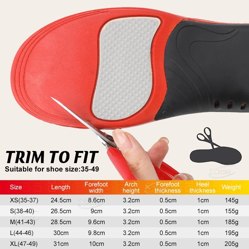 【Xxin】Arch Support Shoe Insoles Flat Foot Correction Pad Cushion Insert Orthopedic Heel Cup Memory Foam Size35-49