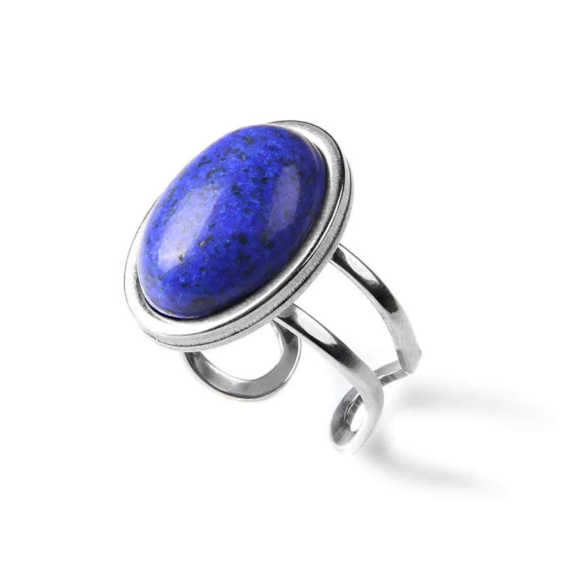 Rose Quartzs Rings Natural Stone Labradourites Beads Rings Silver Color Rings Party Wedding Anniversary Engagement Gifts Jewelry