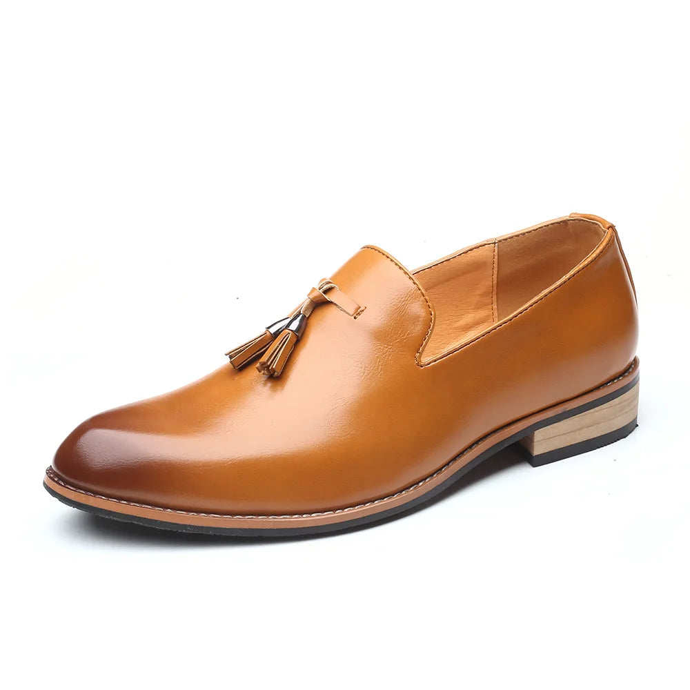 Office Men Formal Oxfords Pointed Oxford Wedding Leather Men Dress Shoes Fringed Office Men Formal OxfordLoafers Social Shoes