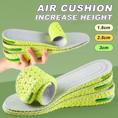 【Xxin】1.5/2.5/3cm Height Increase Insoles Air Cushion Shock Absorption Shoe Cushion Pad Men Women Soft Breathable Insole