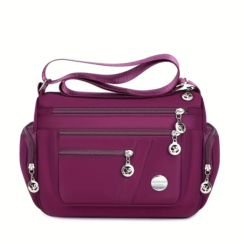 Lightweight Nylon Crossbody Bag for Women , Casual Style, Adjustable Strap, Zip Closure, Multi-Compartment Storage