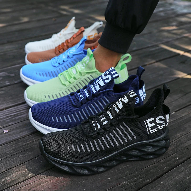 Men Ultra Lightweight Mesh Sneakers Breathable Quick Dry Fabric Stylish Hollow Out Design Sneakers Modern Casual Summer Footwear