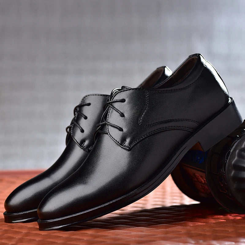 Men Formal Leather Shoes Black Pointed Toe Men Loafers Party Office Business Casual Shoes for Men Oxford Shoes Mens Dress Shoe