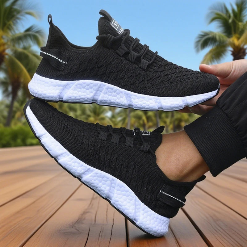 New Men's Running Shoes Summer Soft Soled Nique Grid Trend Design Breathable Walking Sneakers Versatile Outdoor Exercise Shoes
