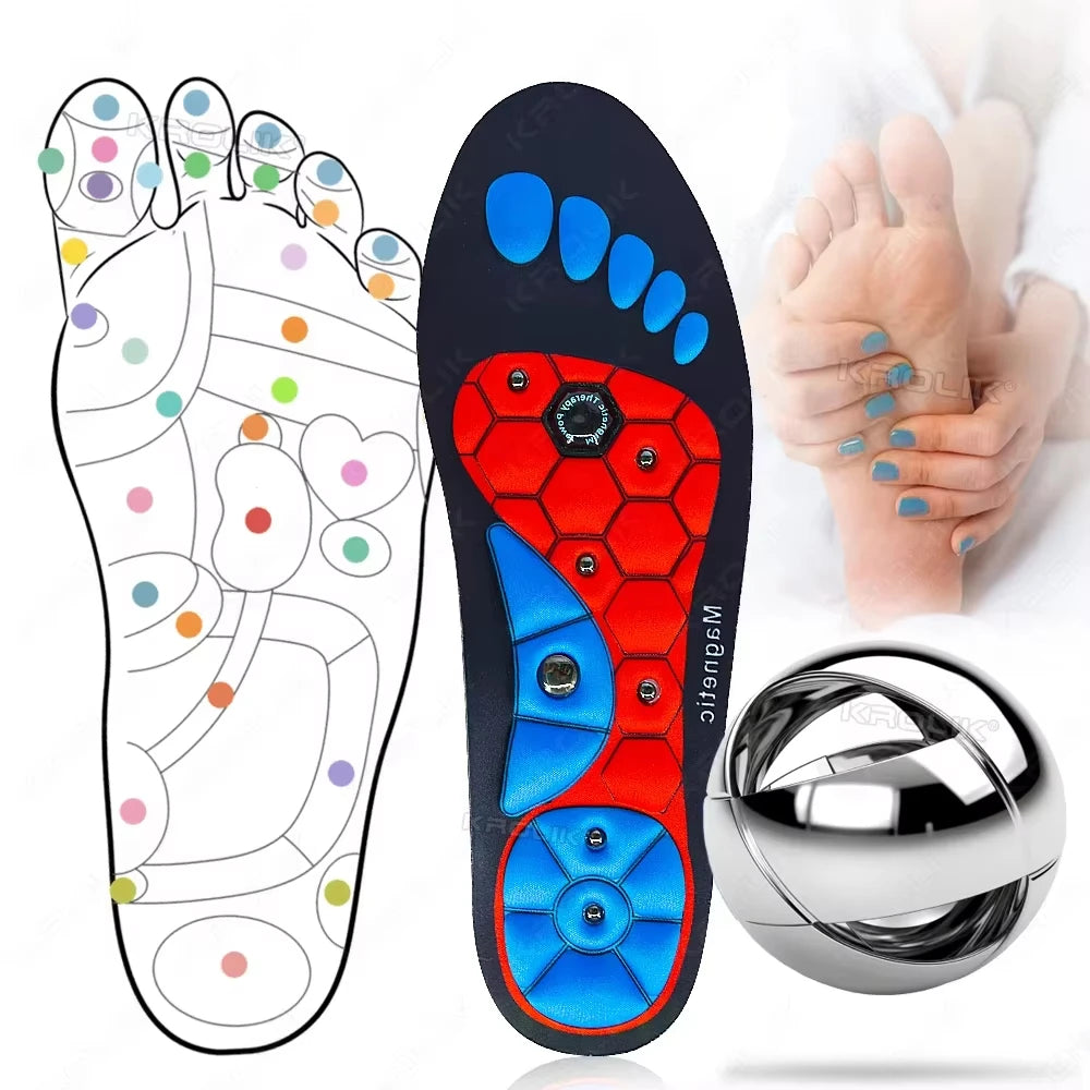 1 Pair Magnetic Therapy Foot Acupressure Insoles Men Women Magnet Massage Sports Cushion Inserts Comfort Soles Relaxation Insole