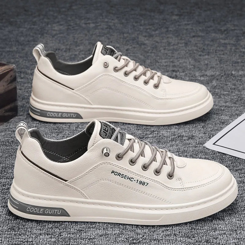 2025 Spring and Autumn Fashion Mens Casual Sneakers New Fashion Lace-up White Shoes Student Comfort Sports Vulcanized Shoes