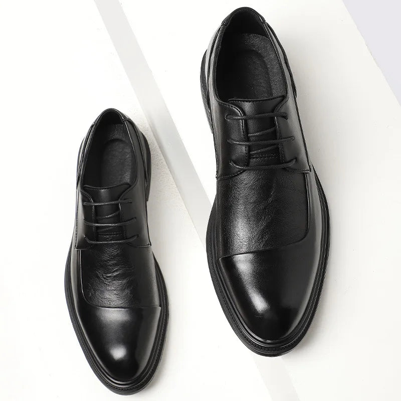 Oxford Mens Dress Shoes Formal Business Lace-up Full Grain Leather Minimalist Shoes for Men men dress shoes
