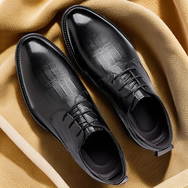 Men's New Business Dress Leather Shoes Men's British and Korean Version Casual Breathable Pointed Groom Best Man Wedding Shoes