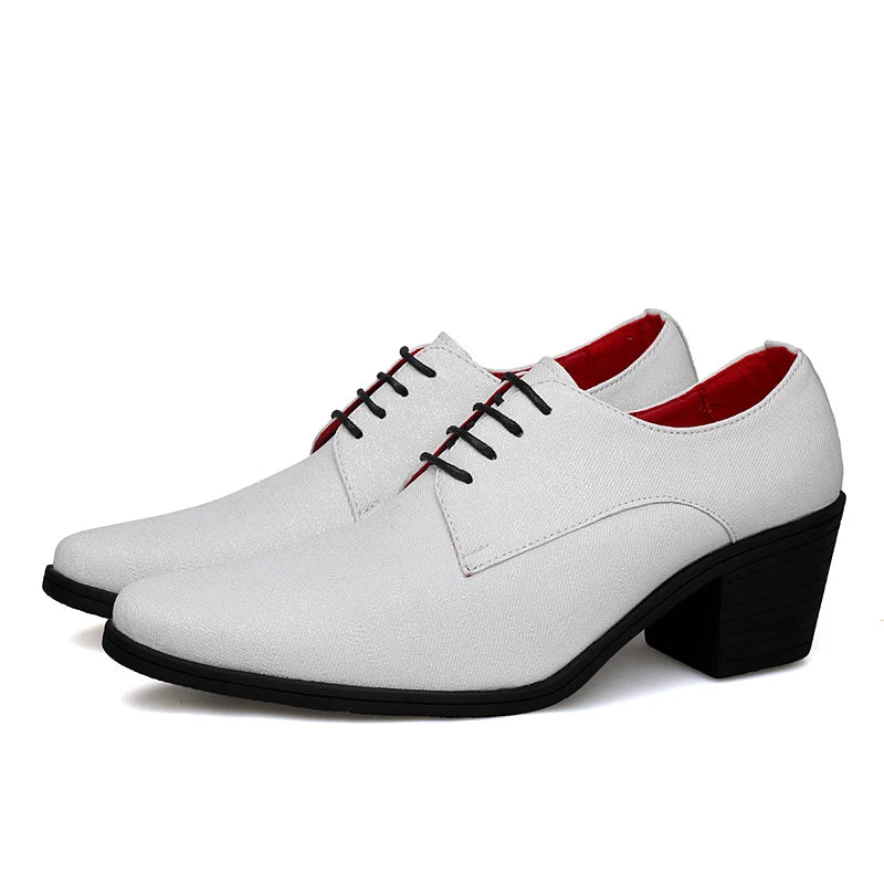 Elegant Purple High Heel Mens Shoes 2025 Size 38-46 Pointed Toe Italian Wedding Shoes for Man Luxury Business Men's Dress Shoes