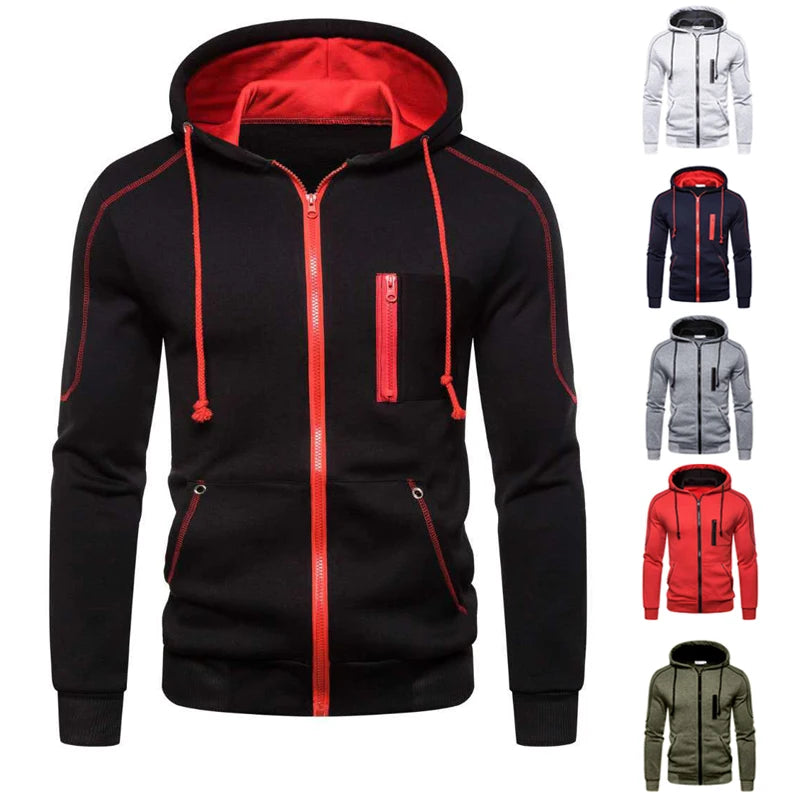 Men's Hooded Jackets Coats Zipper Fashion Brand Hoodies Mens Outerwear Casual Hoodies Sweatshirts Male