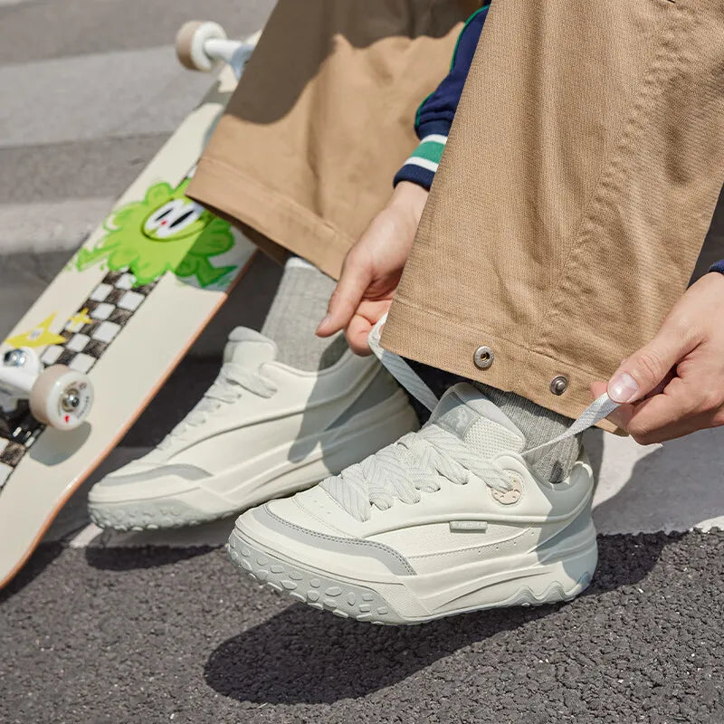 361 Degrees Men's Board Shoes New Leather Comfortable Versatile Breathable Lightweight Wear-resistant Male Sneakers 672516608