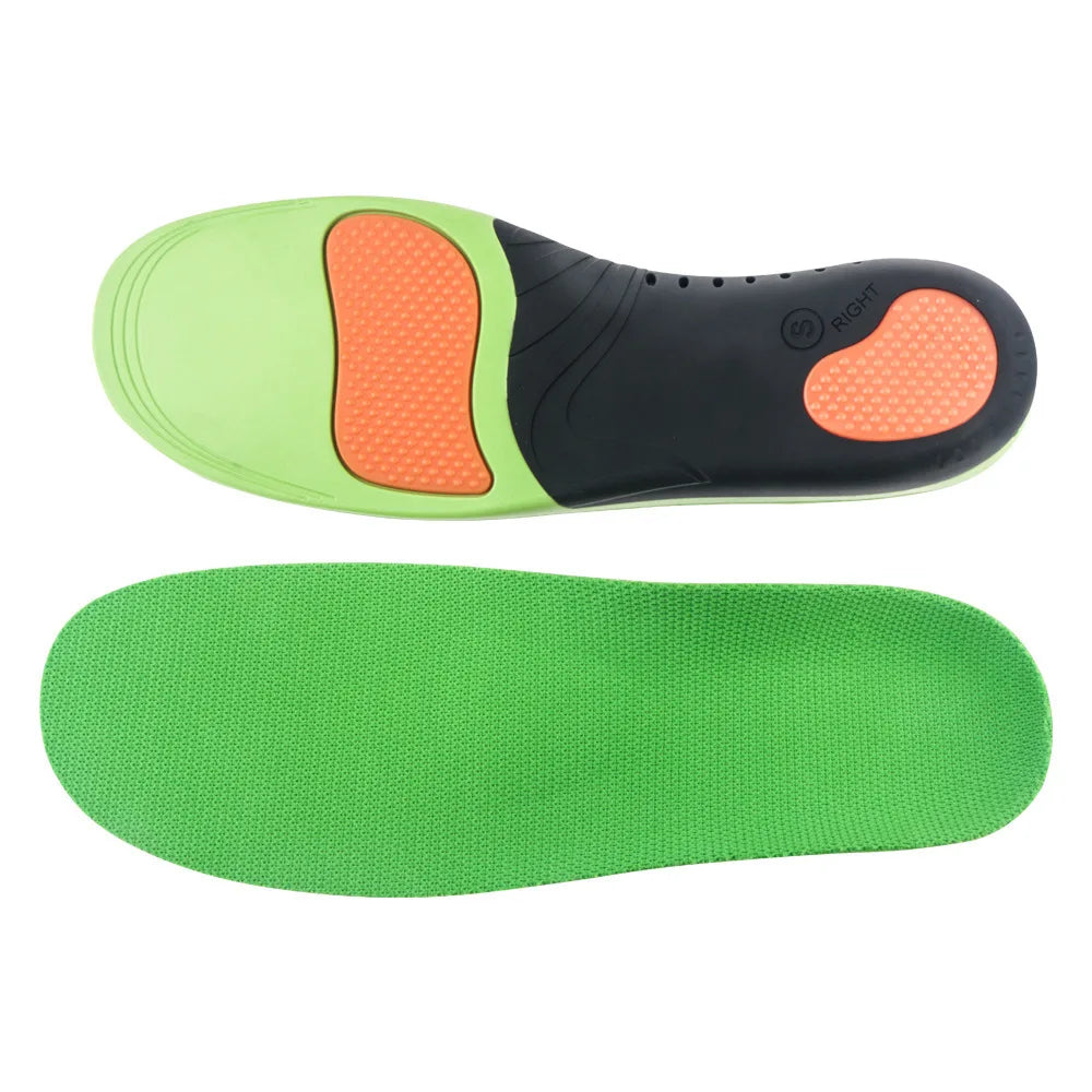 1 pair of sports insoles cushioning foot X/O leg elastic shock absorption comfortable running for men and women