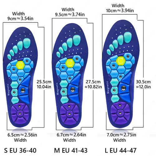 1 Pair Acupressure Foot Insoles For Men Women Orthopedic Gel Magnetic Shoe Inserts Magnet Technology Support Insole