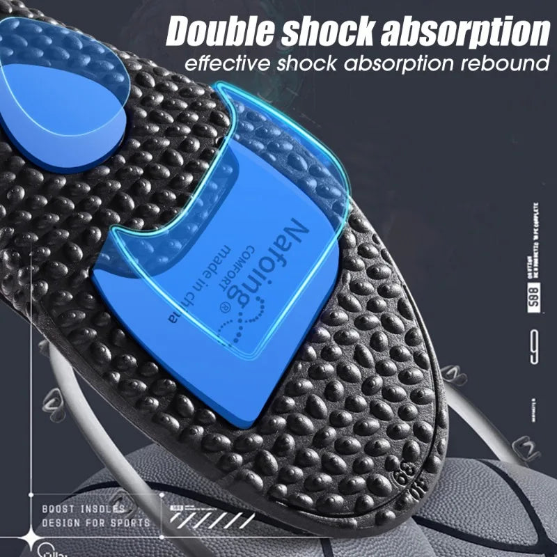 Sport Insoles for Shoes Sole Shock Absorption Deodorant Breathable Cushion Running Insoles for Feet Man Women Massage Care Pads