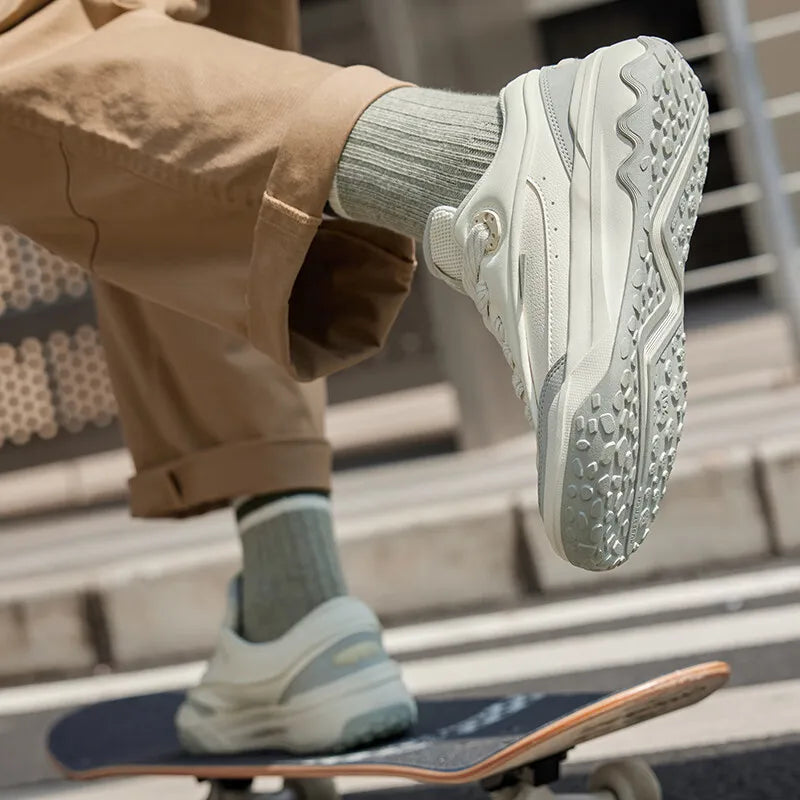 361 Degrees Men's Board Shoes New Leather Comfortable Versatile Breathable Lightweight Wear-resistant Male Sneakers 672516608