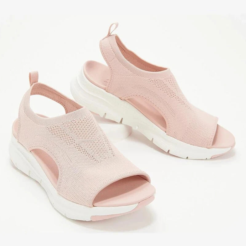 Women Summer Shoes Mesh Fish Platform Sandals Women's Open Toe Wedge Sandals Ladies Light Casual Shoes