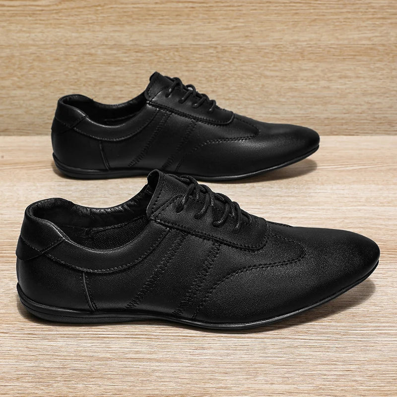 Men Business Casual Lace-up Shoes Leather Men's Comfortable Driving Flats Sneakers Shoes Quality Classic Outdoor Oxfords Shoes