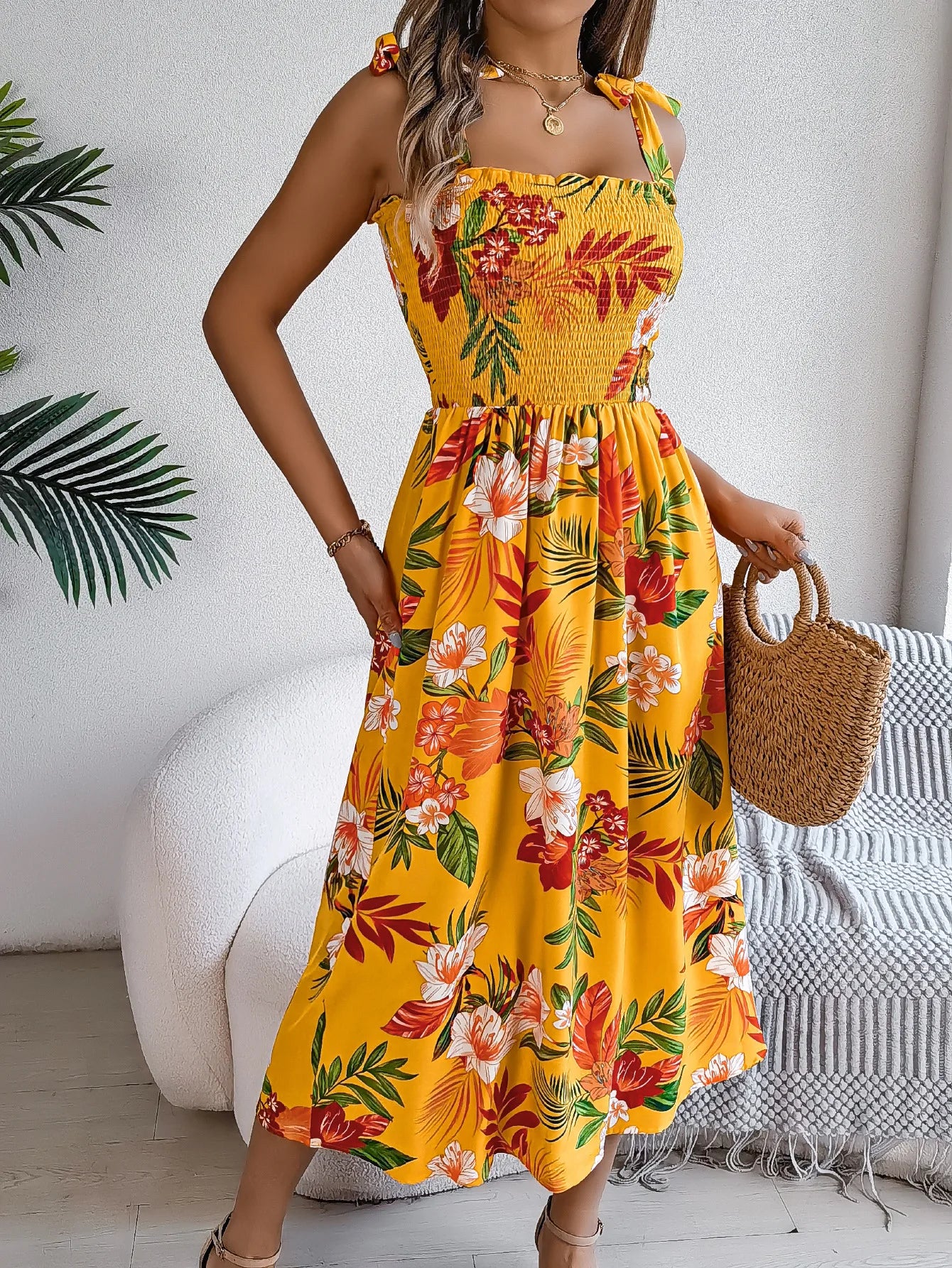 New Print Casual Party Dress Summer Fashion Elegant Spaghetti Strap Sleeveless Beach Boho Casual Dresses Womens Clothing