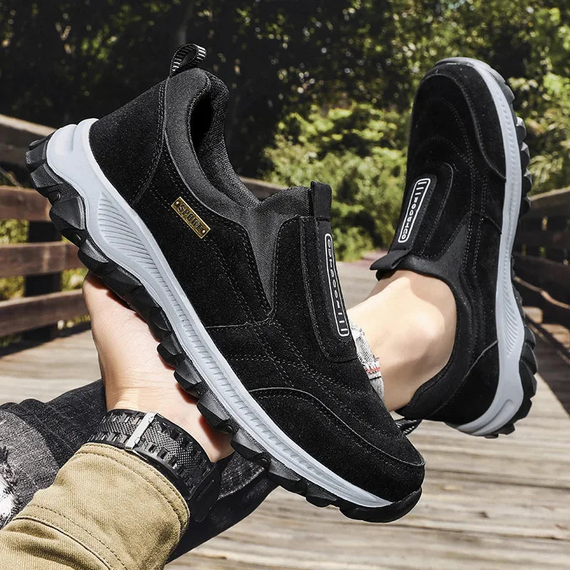 Outdoor Men's Sneakers Breathable Running Shoes New Lightweight Casual Shoes Non Slip Hiking Shoe Slip on Men Shoes Plus Size 50