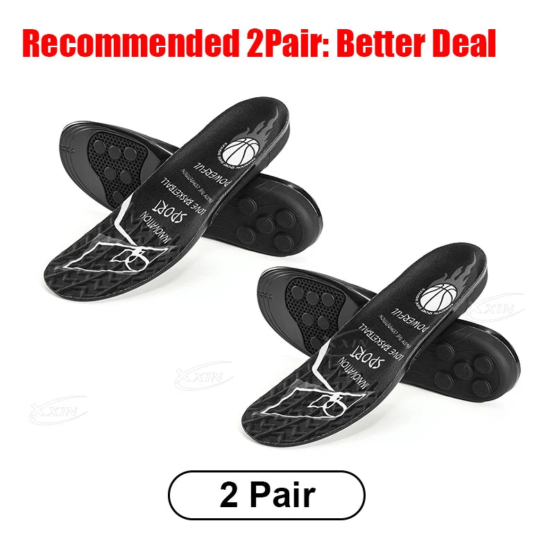 【Xxin】Spring silicone Gel shoe Insole Pad Elastic sport shoes cushioning insoles for basketball size 35-46