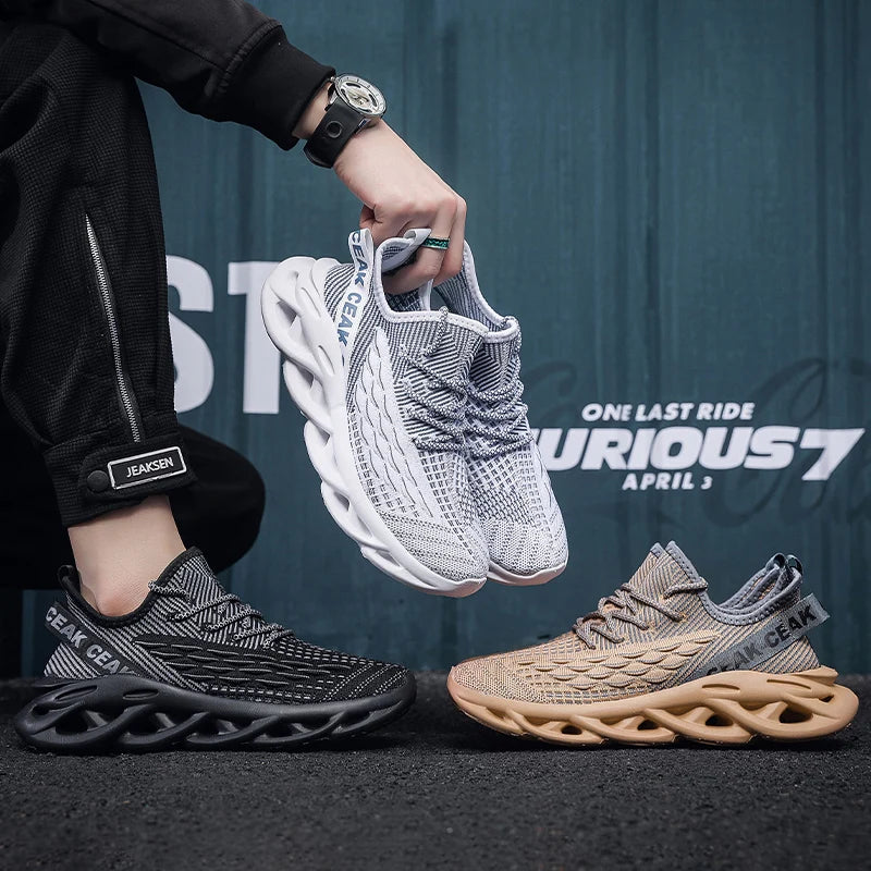 2025 Running Sneakers Newest Breathable Comfort For Men Low Top Large Size Men's Sports Increase Shoes Mesh Jogging Casual