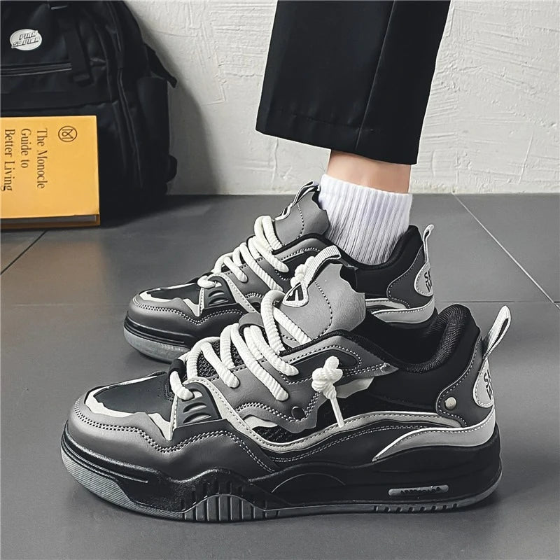 Trend Men's Shoes Outdoor Sneakers Lace-up Non Slip Running Shoes Couple Style Walking Shoes Breathable Tennis Shoe Plus Size 47
