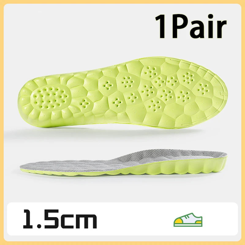 1Pair height increase insoles Breathable Anti-Odor Insole Shock Absorbing Shoe Sole Soft comfortable Sports Insole