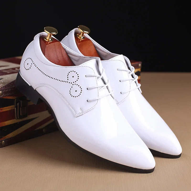 Fashion High Quality Men Formal Shoes Men Oxford Leather Dress Shoes Fashion Business Men Shoes Pointed Wedding Shoe Black