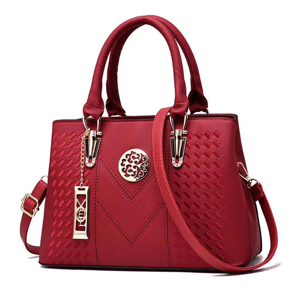 Women's Handbag Metal Hollow Carving Decor Shoulder Bag Fashion Purse Leather Bag Large Capacity Handbag Satchel Bag Mom's Bag