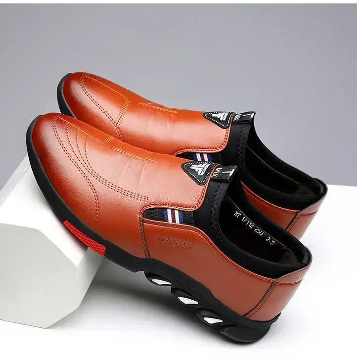 Men's Casual Leather Shoes Spring 2025 Men's Shoes Comfortable Silp on Work Shoes Male Soft Non-slip Loafers Summer Flat Shoes