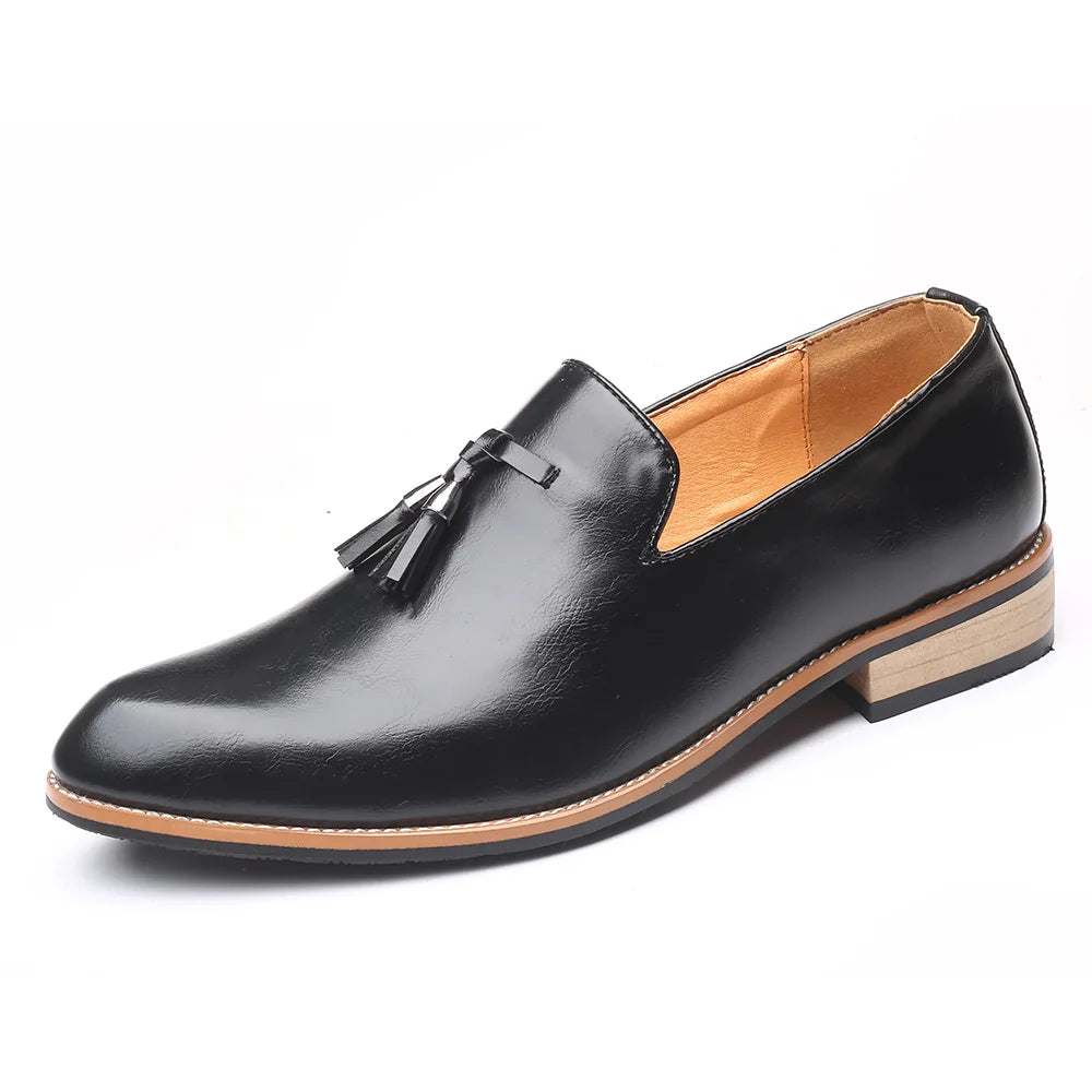 Office Men Formal Oxfords Pointed Oxford Wedding Leather Men Dress Shoes Fringed Office Men Formal OxfordLoafers Social Shoes