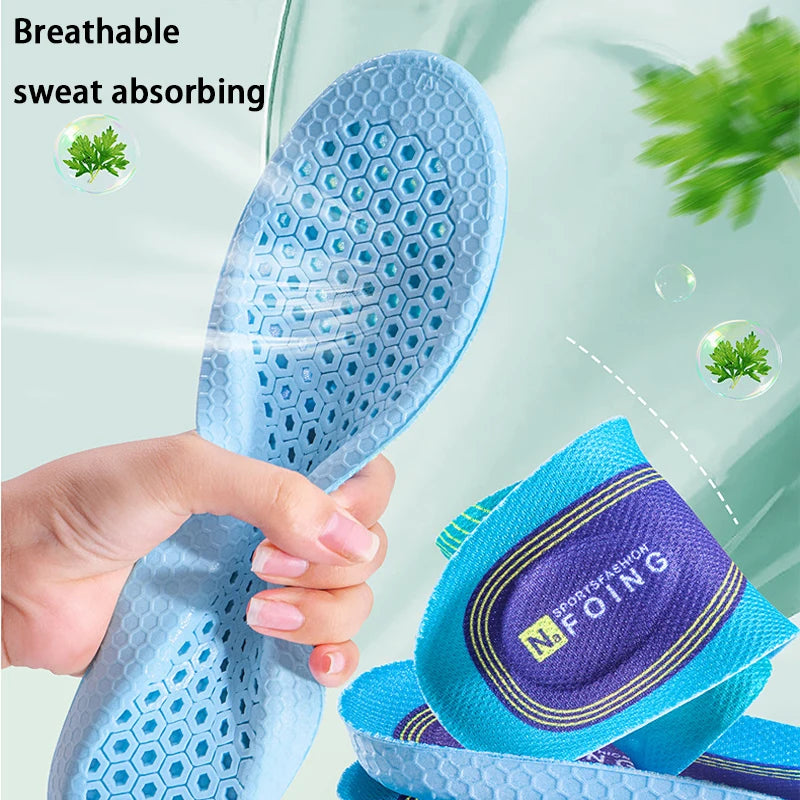 Summer breathable insoles Men's outdoor sports insoles Elastic shock-absorbing soles Soft anti-odor sports shoes insole 1Pair