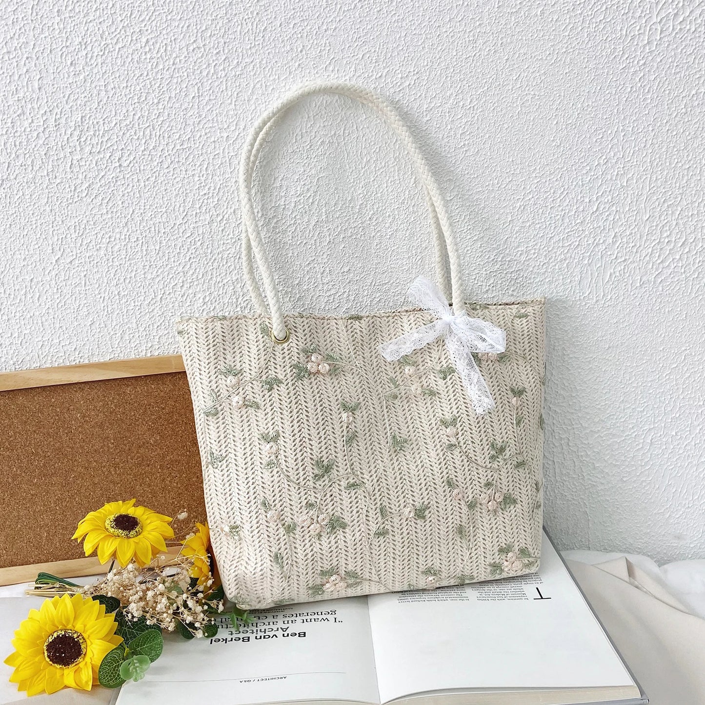 Travel Holiday Shoulder Lace Lace Lace Lace braided bag Large capacity beach bag Straw braided style handbag shoulder bag cmc