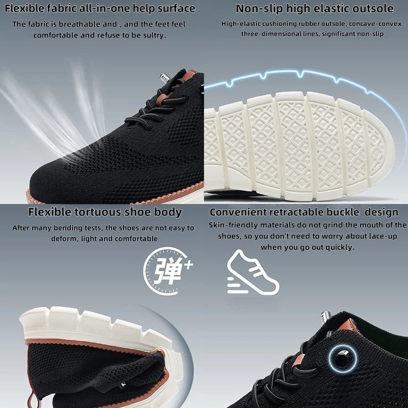 Summer men's Casual Shoes,Driving,Hiking,Wear-Resistant,Knitted Mesh,Breathable,lightweight, Color Matching Design,Sports Shoes