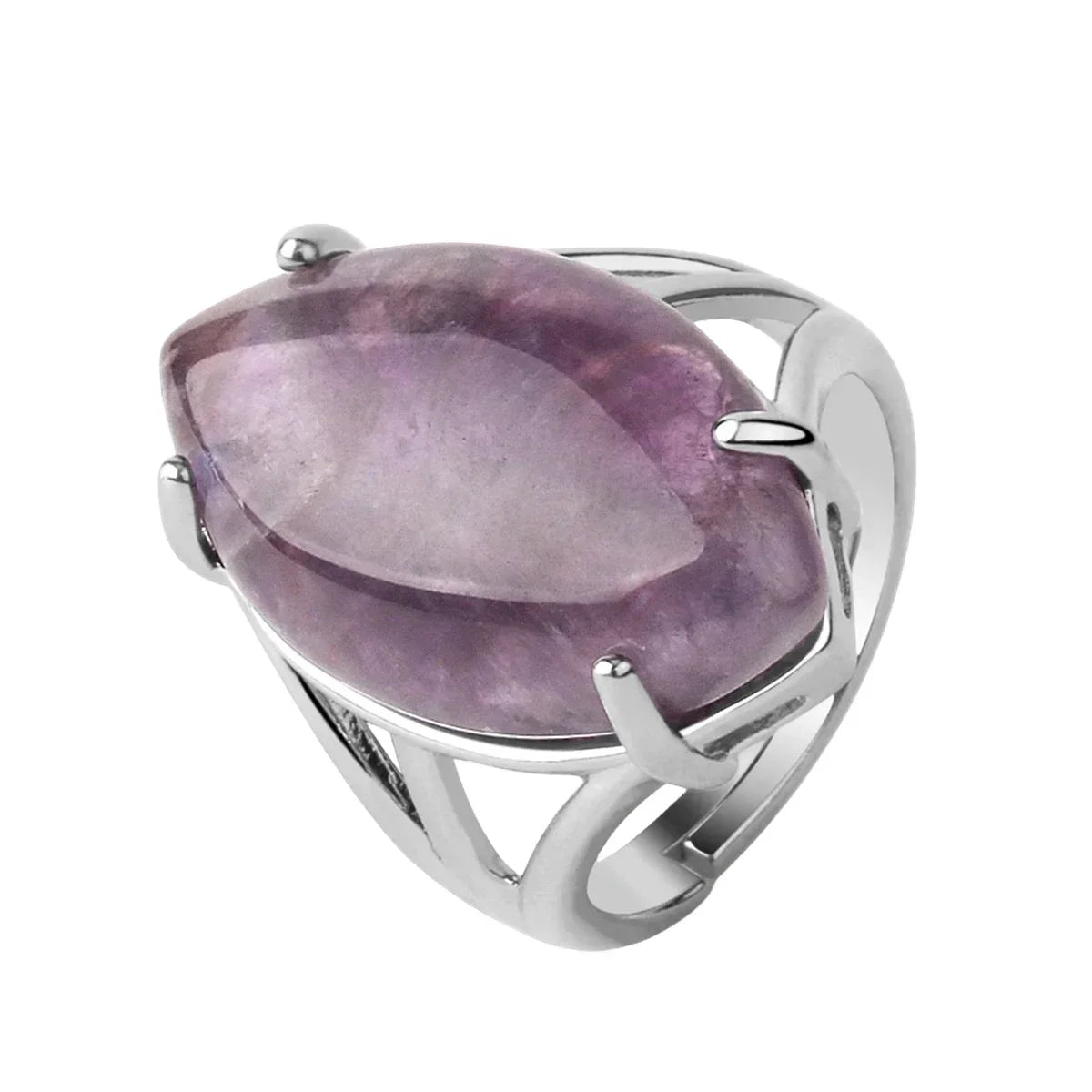Oval Natural Stone Amethyst Ring for Boys Jewellery Women Gift Retro Boho Gothic Anillos Steampunk Style At Halloween party