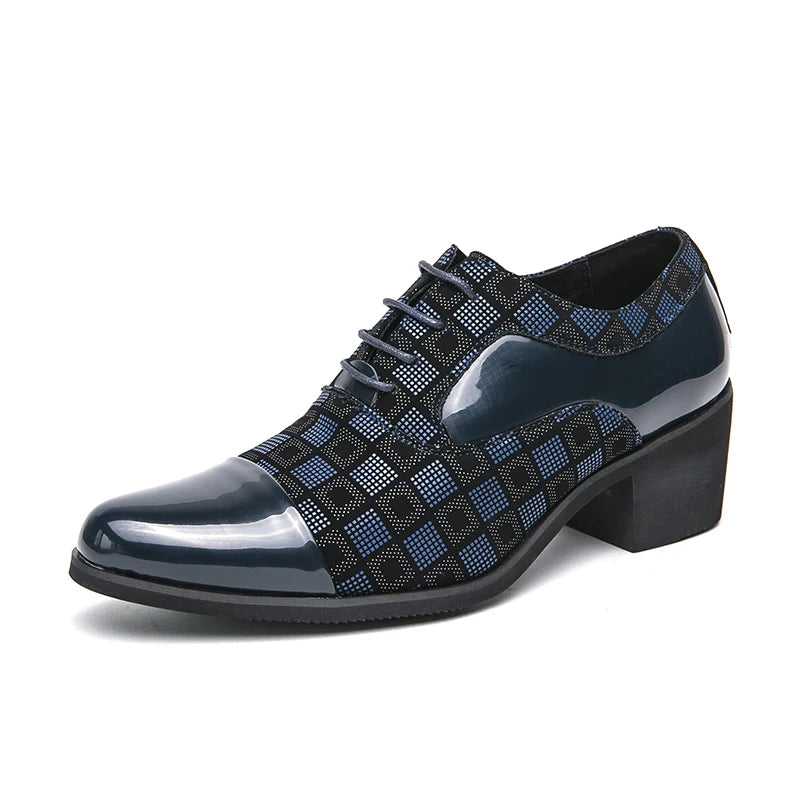 Luxury Red Men's High Heel Shoes 2024 Designer Pointed Wedding Formal Shoes Men Business Dress Shoes For Men Leather Oxfords