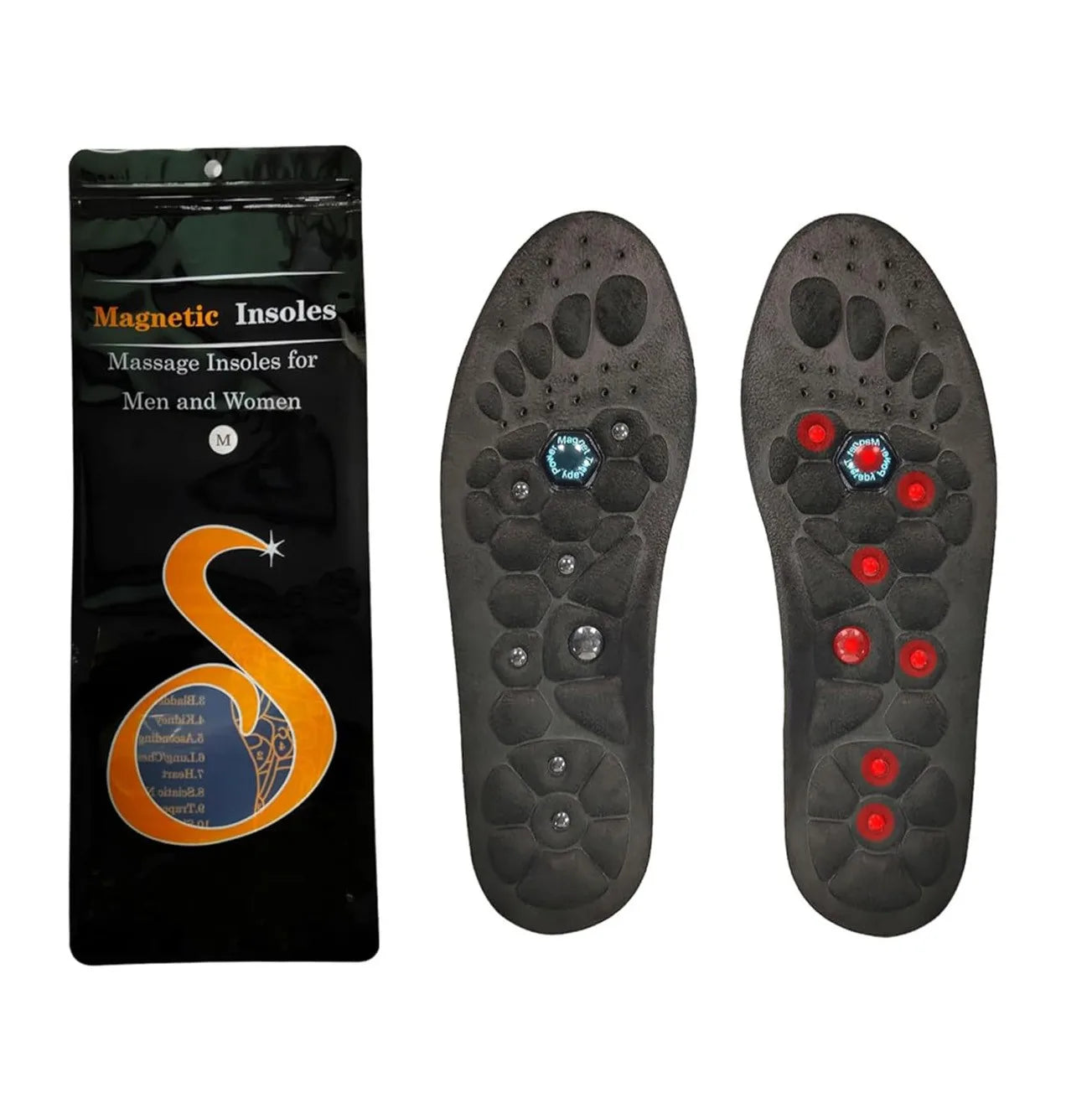 1 Pair Acupressure Foot Insoles for Men Women Orthopedic Gel Magnetic Shoe Inserts Magnet Technology Support Insole 