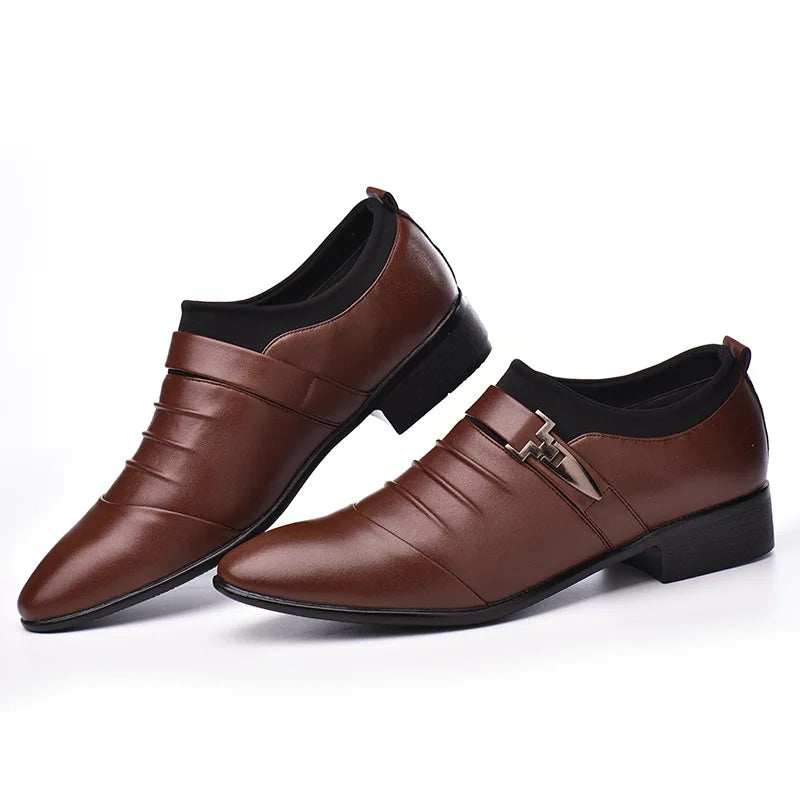 Men Luxury Business Oxfords Leather Shoes Breathable Formal Dress Shoes Male Office Wedding Flats Rubber Footwear Mocassin Homme